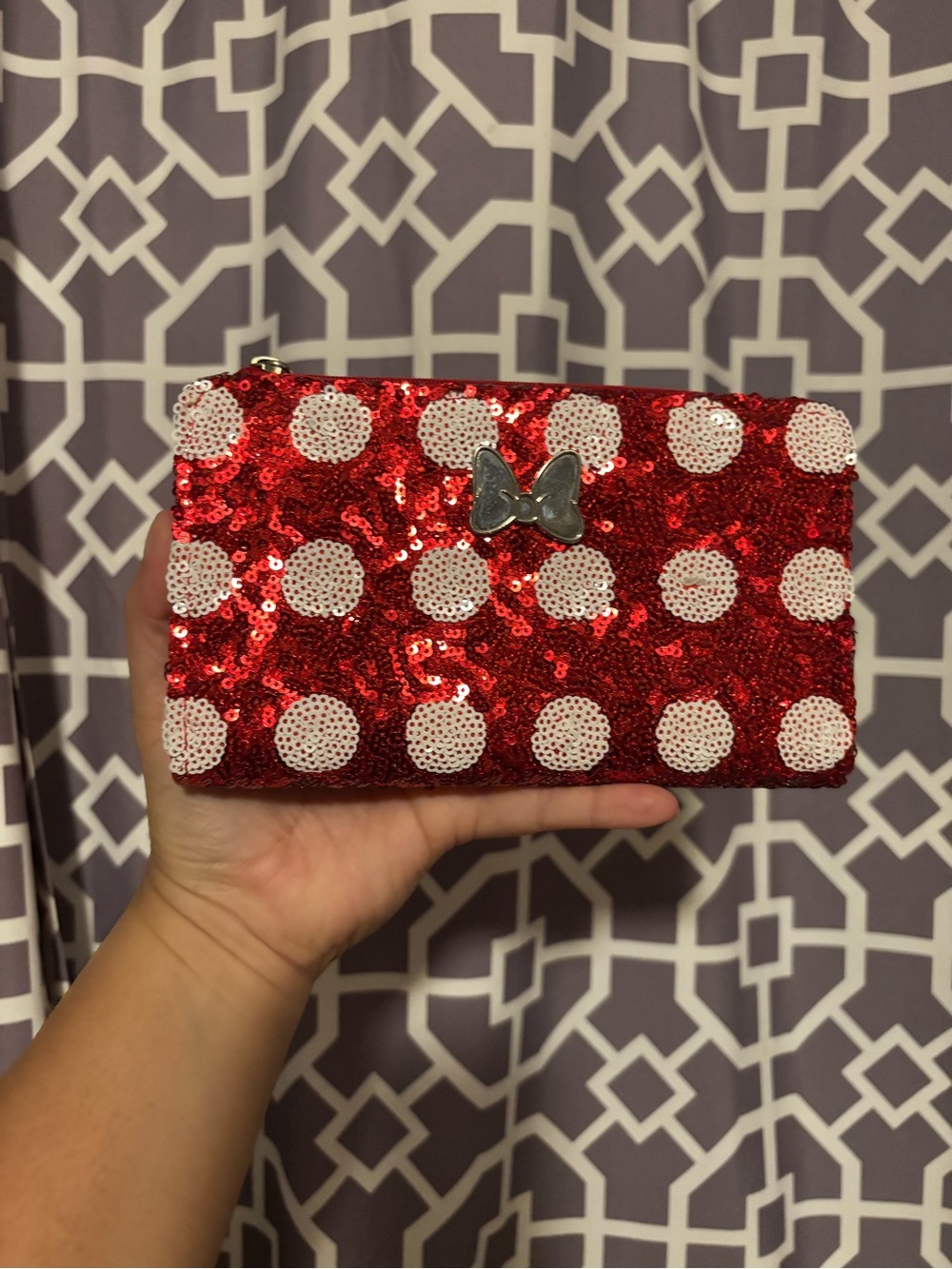 Loungefly Sequin Polka Dot Wallet with Bow - Red